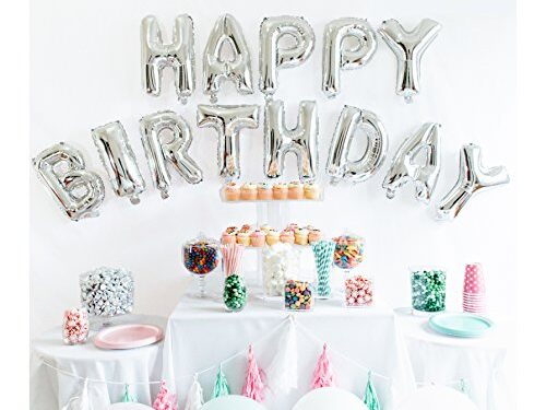 ballon anniversaire lettre argenté