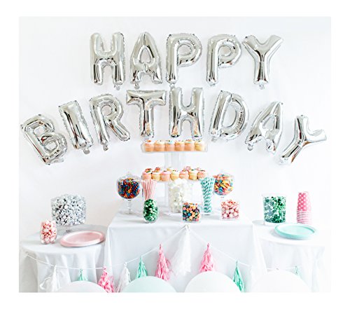 ballon anniversaire lettre argenté