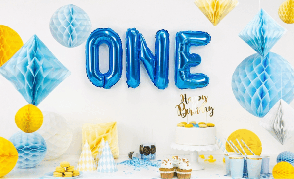 ballon lettre bleu turquoise