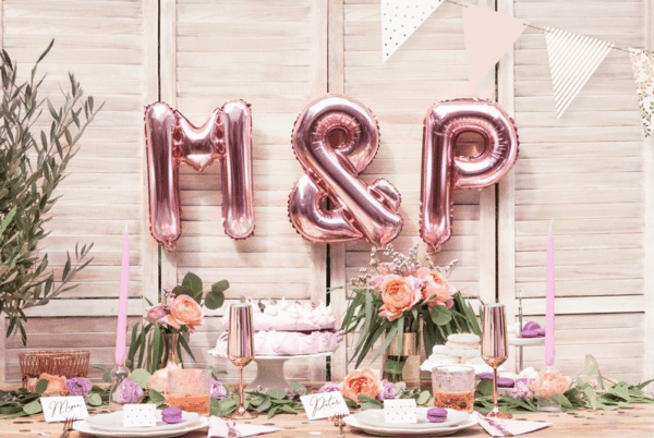 ballon lettre rose gold