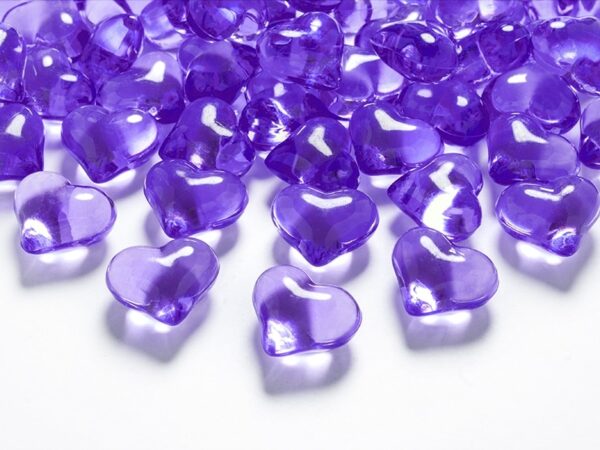 coeurs strass violet