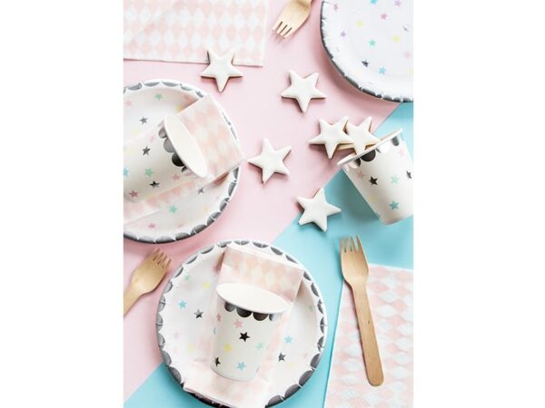 serviette losange rose et blanc