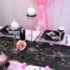 Chemin de table-Organza noir et argent