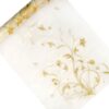 chemin de table organza blanc cassé fleurs or