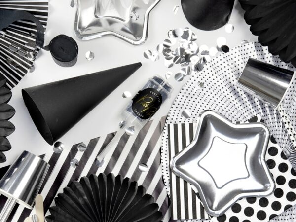 Canon à confettis argentés-Push pop