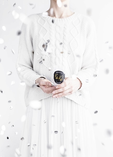 Canon à confettis rose nacré-Push pop