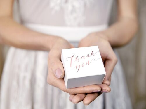 contenant à dragées mariage -Thank you -rose gold-lot de 10