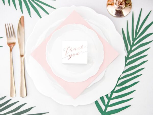 Contenant à dragées-Thank you- Rose gold-Lot de 10