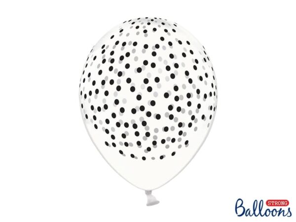 ballon blanc -pois noir dinosaure