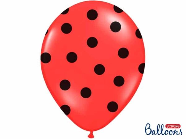 ballon rouge-pois noirs