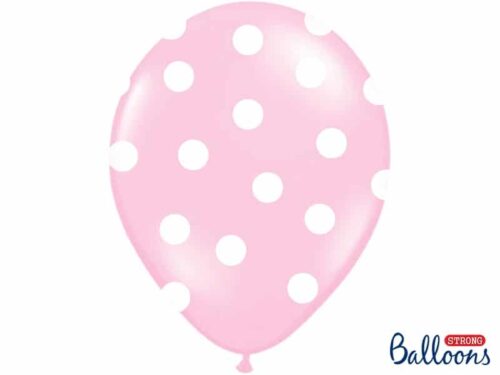 ballons rose-pois blanc