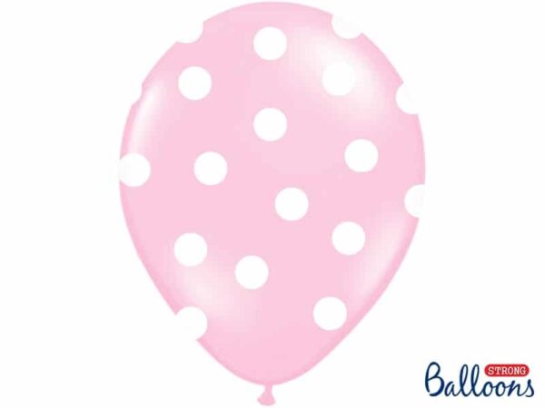 ballons rose-pois blanc