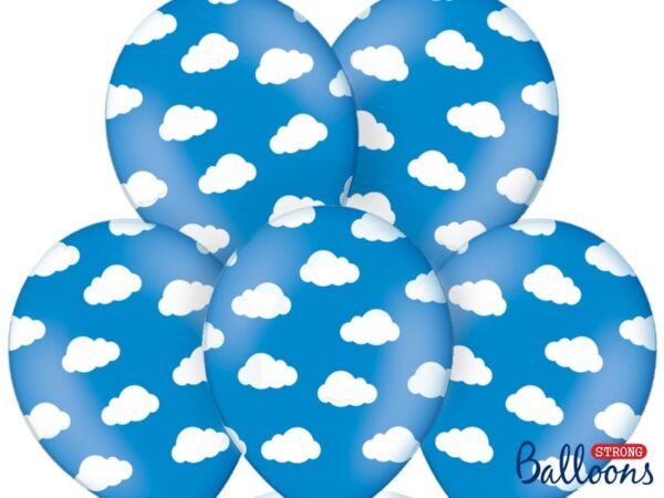 Ballons bleu-Nuage blanc-Lot de 6