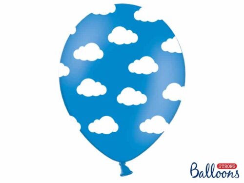 ballon turquoise-nuages blancs