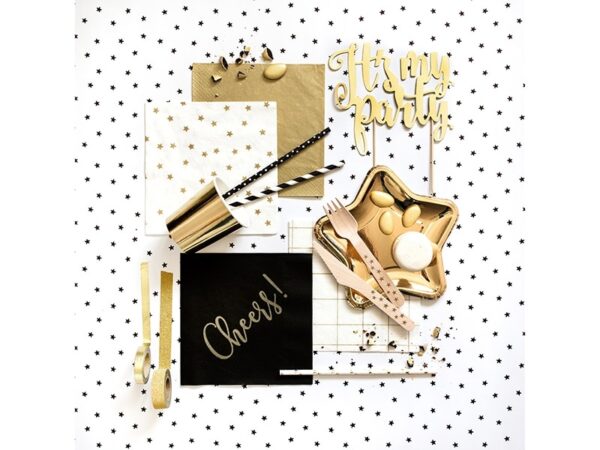 serviette en papier doré or