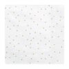 serviette papier blanc à pois dorés