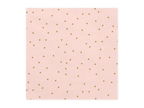 serviette papier rose à pois dorés