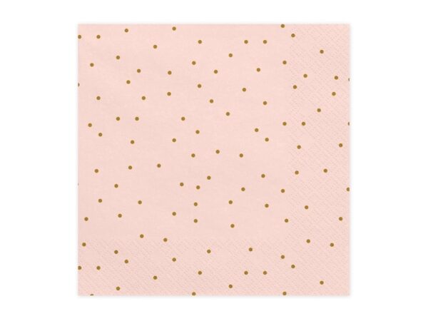 serviette papier rose à pois dorés