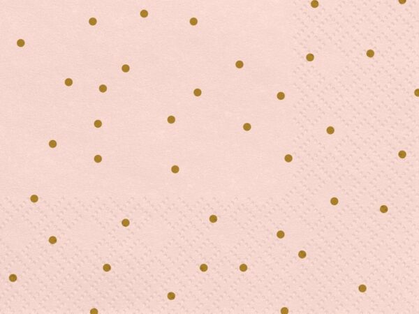 serviette papier rose à pois doré