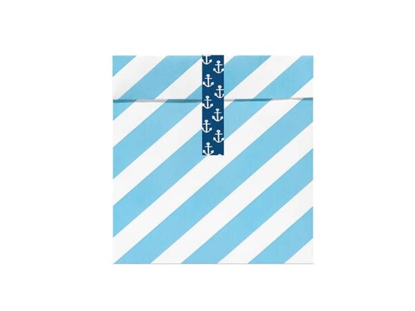 Pochette en papier thème mer - Lot de 6