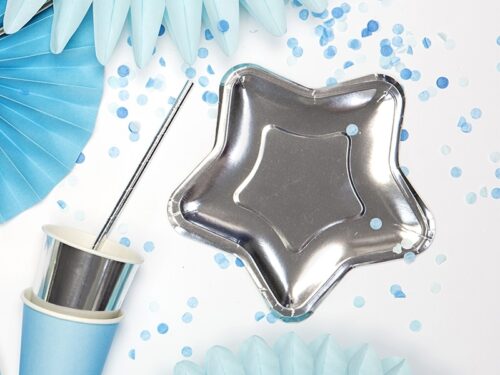 assiette forme étoile argent