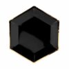 Assiette hexagonale - Noir/Or - Lot de 6