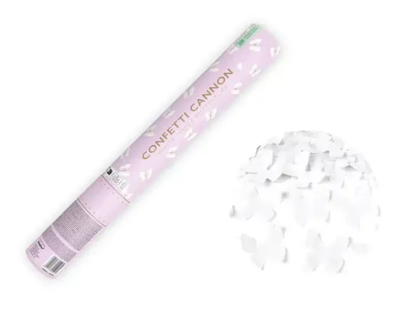 Canon à Confettis Papillons - Blanc