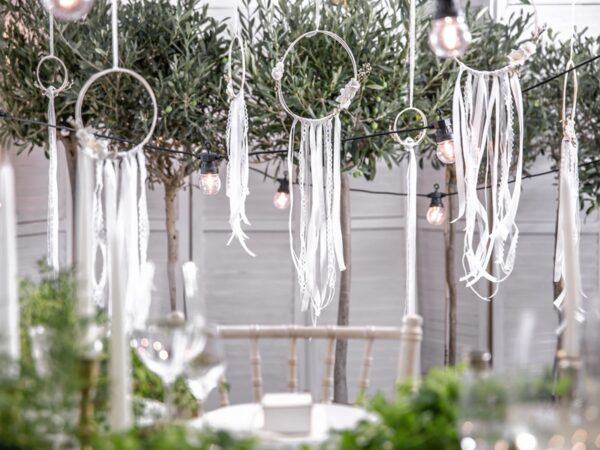 Décoration mariage - Attrape rêve Blanc - Lot de 3