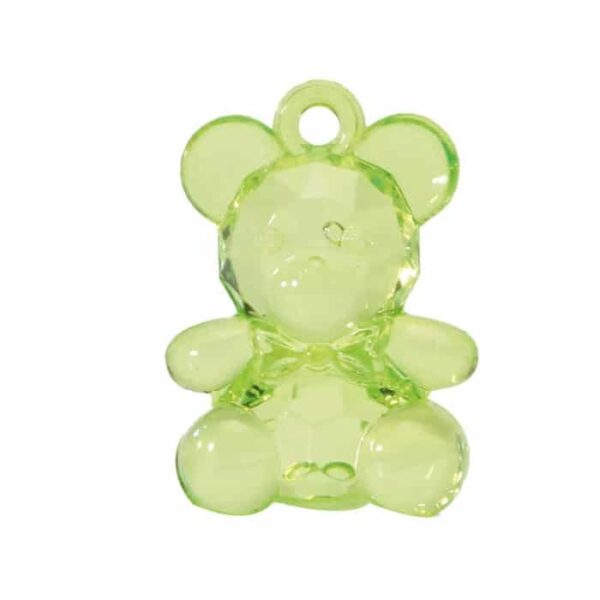 ourson en plexi vert dragees bapteme