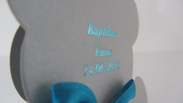 Contenant dragées ourson - Gris - Dragées baptême