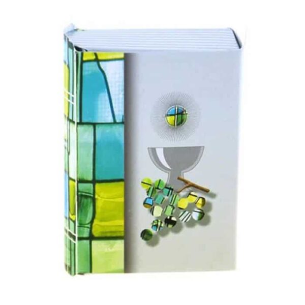 boite a dragees communion missel vitrail