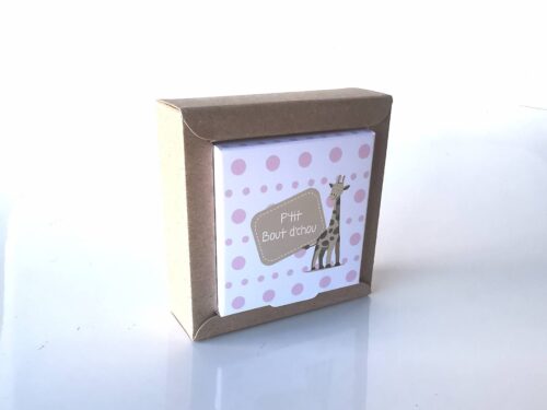 boite à dragées girafe rose