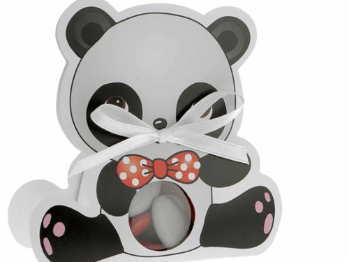 Contenant à dragées - Bébé Panda - Lot de 6
