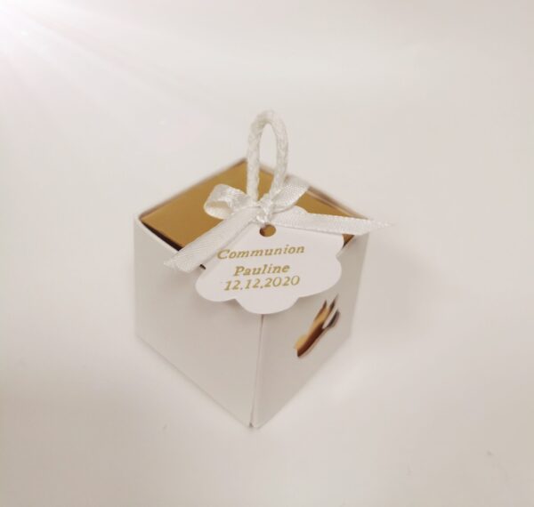 Boite a Dragees communion or et blanc