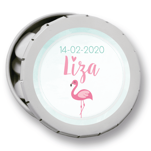 Boite à dragées ronde clic-clac - Rose