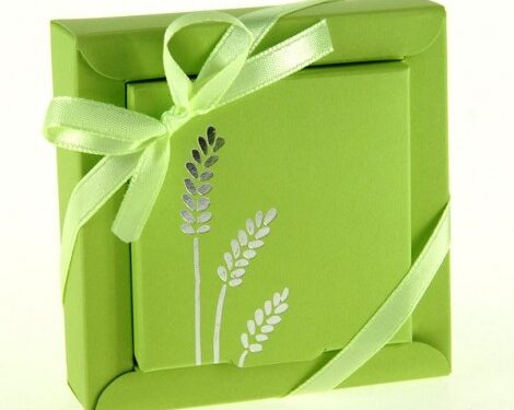 Boite à dragées Communion - Carré - Vert