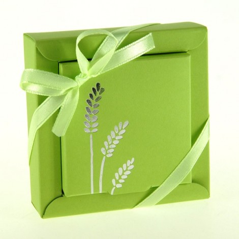 Boite à dragées Communion - Carré - Vert