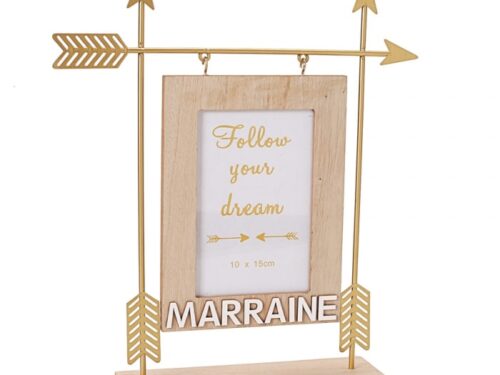 Cadre photo fleche or Marraine - Cadeau marraine bapteme