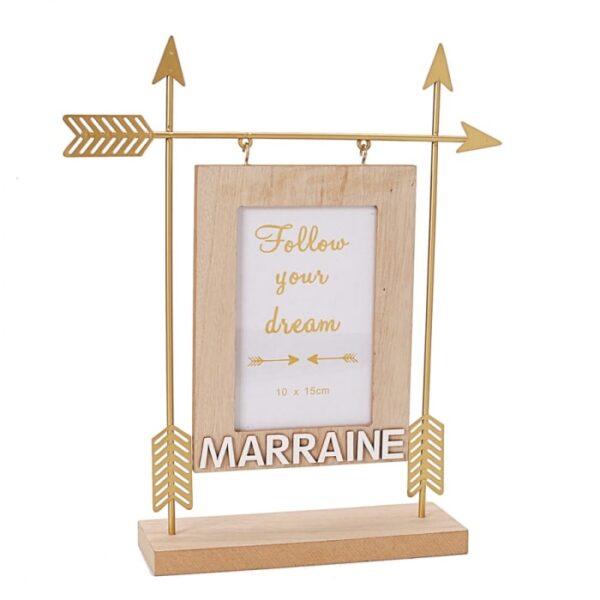 Cadre photo fleche or Marraine - Cadeau marraine bapteme