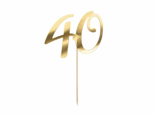 cake topper 40 ans or