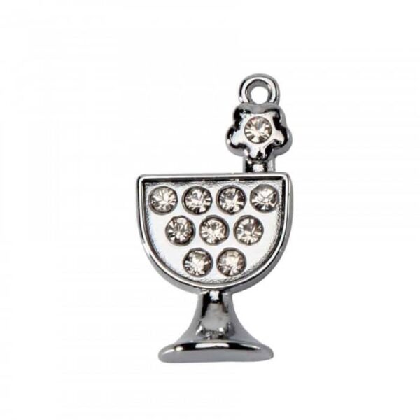déco communion argent calice pendentif