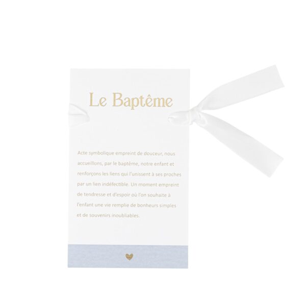carte bapteme bleu blanc et or