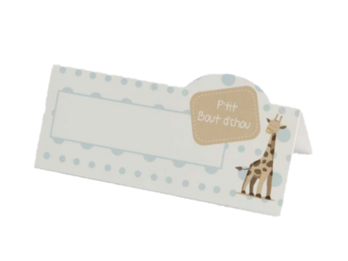 marque place girafe pois bleu