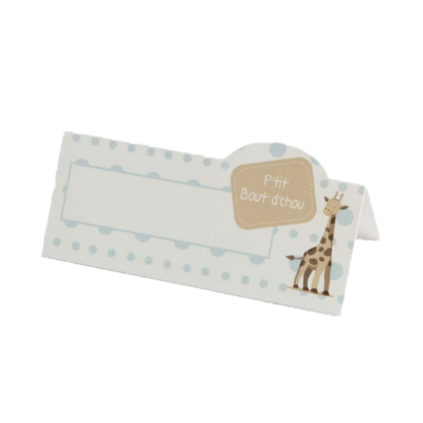 marque place girafe pois bleu