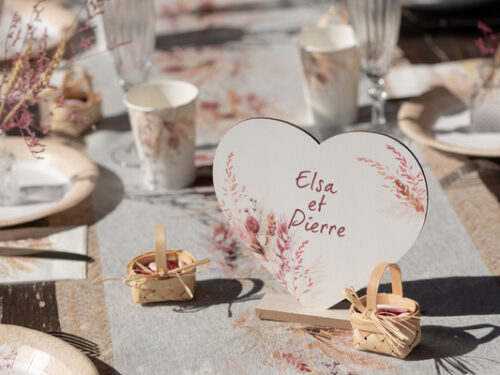 centre de table boheme romance coeur