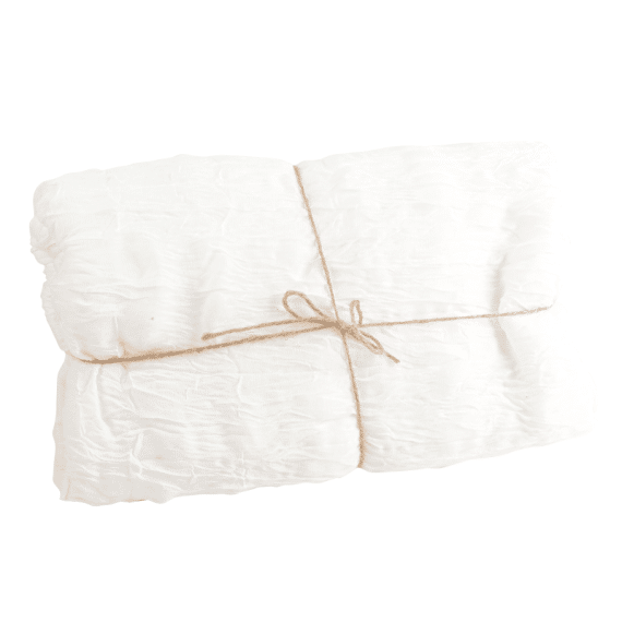 chemin de table froissé blanc cassé