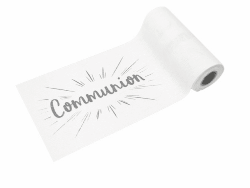 chemin de table communion argent