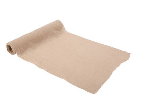 chemin de table mousseline sable