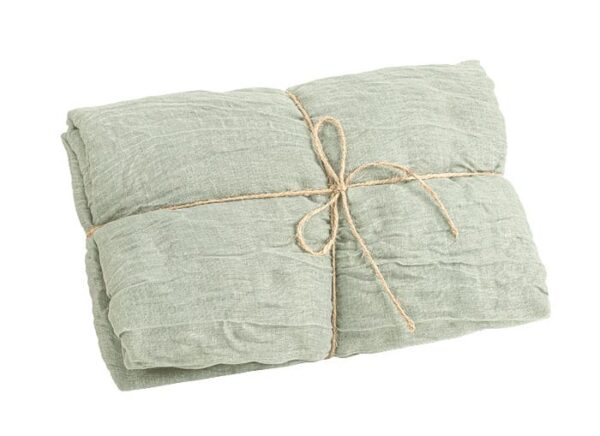 chemin_de_table_mariage_vert_sauge_cheesecloth gaz de coton