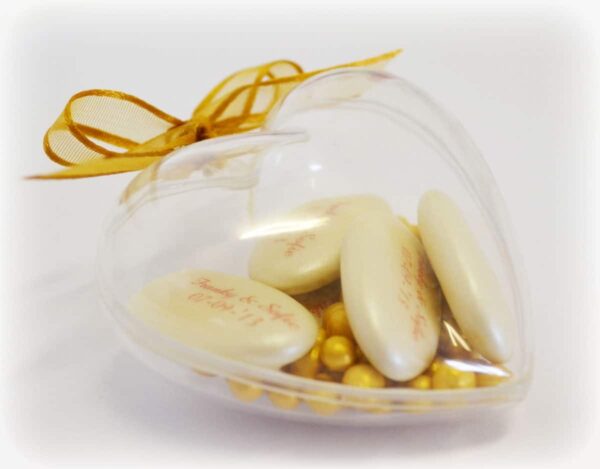 Coeur transparent dragées - Plexi